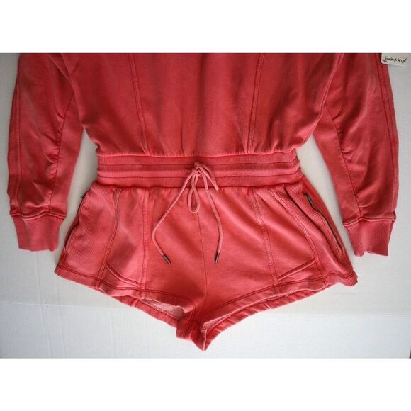 Free People Movement OB2023564 Women's Sz S Hibiscus Pink Intercept Romper - Picture 13 of 16